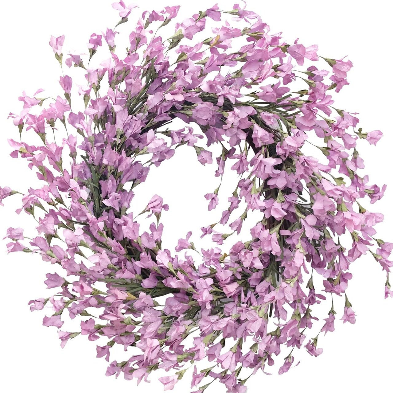 Summer Wreath for Front Door, Artificial Forsythia Flower Wreath, Farmhouse Festival Wall Decor